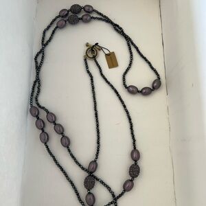 Heidi Daus Black and Purple Beaded Necklace